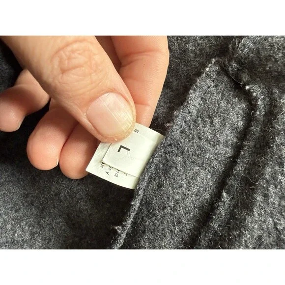 Hackwith Design House Hooded Coat L Large Gray Open Front Wool - Picture 5 of 6